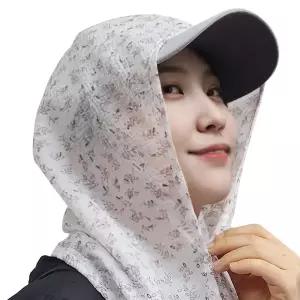 (국산) UV차단 후드형 지지미 햇빛가리개-등산 작업 농사 골프 스포츠 페이스쿨 캡선가드 선바이져 무형광 kc인증마스크