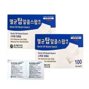 멸균 탑 알콜스왑 100매입x2개 알콜솜 낱매 소독솜