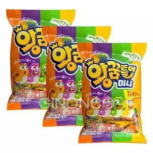 오리온 왕꿈틀이 미니 프루츠믹스 336g x3 대용량 미니젤리