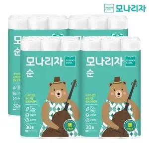 [하프클럽/모나리자]모나리자 3겹 천연펄프 순 화장지 30롤4팩