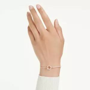 SWAROVSKI Symbolica 뱅글 - 파베, 말발굽, 화이트, 18K 로즈 골드 피니시