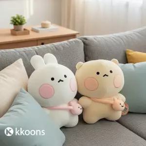 꾼스 귀여운 가방멘 곰돌찡 토끼찡 인형 곰돌이 토끼 수면 인형