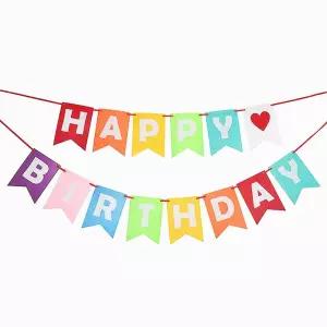 펠트 생일 가랜드 오각페넌트 파티 장식 배너 기념일