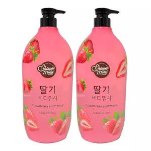 애경 샤워메이트 딸기 바디워시 샤워젤 대용량 1.2kg x 2개