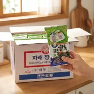 짱구 미니 도시락김 2gx300봉 파래 조미 구운 미니 도시락김 1박스