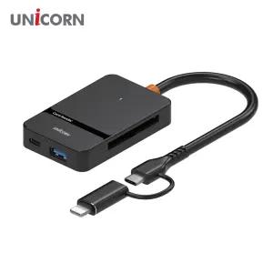 [유니콘] USB 6in1 통합멀티카드리더기 USB3.2 Gen1 Type-C8핀 듀얼컨넥터 XC-7000M