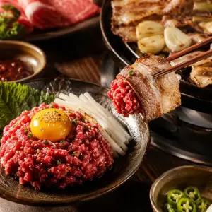 우메종 1++등급 마블링 가득 차돌박이와 신선 육회 육사시미 프리미엄 세트