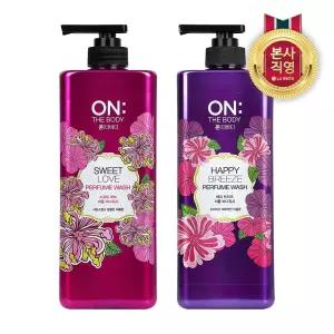 온더바디 퍼퓸 바디워시 900g 2개 (해피+러브)1세트
