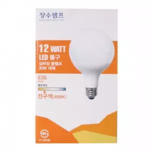장수램프 LED삼파장 볼램프 E26 12W(전구색)3000K