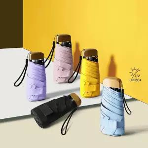 초미니 초경량 단색 우산 패션 UV 접이식