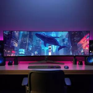 와사비망고 49인치 LG NANO IPS 패널 HDR 5K DQHD 커브드 슬림베젤 울트라 와이드 모니터 Artview 490