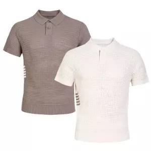SNP골프 남성 에어메쉬 카라 니트 반팔