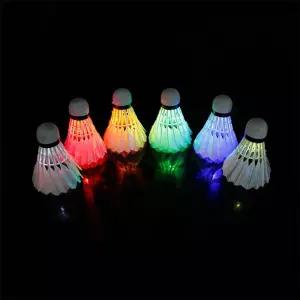 LED 야광 셔틀콕 배드민턴 라켓 채 공 깃털콕 4P 야광셔틀콕 led셔틀콕