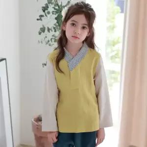하랑한복 라기뎅이 공용 아동 데일리 생활 한복 상하의세트