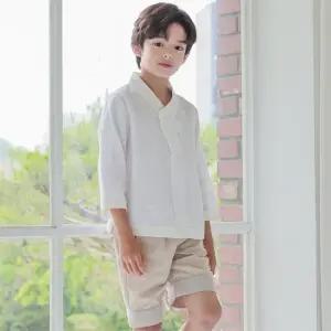 하랑한복 하루뎅이 남아 생활한복 칠부 면 반바지 데일리 상하의 세트