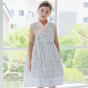 하랑한복 샤르뎅이 데일리 면 여아 생활 한복 아동 꽃무늬 원피스