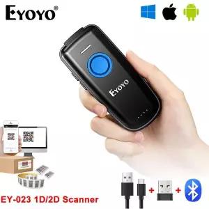 Eyoyo EY-023 바코드 스캐너 1D2D 포켓 블루투스 QR 코드 리더. 트리거 버튼 자동 감지연속 스캔 모드.  이