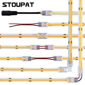 항공단자 5PCS 2PIN COB LED 스트립 커넥터 와이어 5050 연장 클램프 클립 조명 SMD 2835 테이프