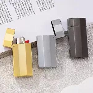 Bic J5 미니 라이터 빈티지 홀더 크리 에이 티브 플립 커버 보호 쉘에 대 한 아연 합금 케이스