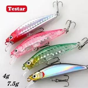 45mm 4g 테스타 슬로우 싱킹 미노우 베이트 75g 강 민물 워블 크랭크베이트 농어 낚시용 루어
