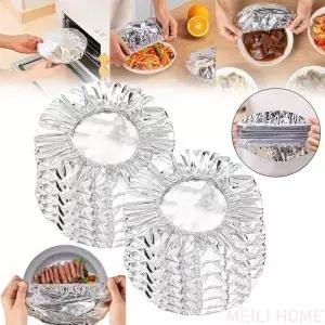 050Pcs 재사용 가능한 알루미늄 호일 그릇 커버 냉장고 신선 유지 뚜껑 열 보존 주방 보관 액세서리 가제트