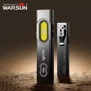 WARSUN T8PRO 고강도 1000LM 손전등 휴대용 COB 토치(자석 클립 포함) 하이킹 및 낚시용 타입-C 충전식 L