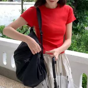[코코블랑] 프레이 슬림 골지 반팔 티셔츠