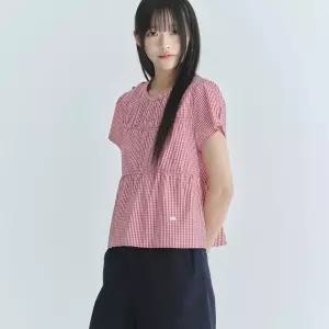 (우먼) 셔링 반소매 블라우스 CBFUWSB102