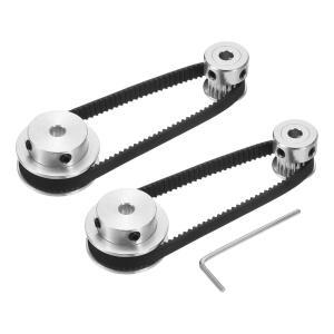 uxcell 2 세트 GT-2 동기식 휠 20 & 40 톱니 5mm 보어, 길이 200mm 알루미늄 합금 타이밍 풀리 휠, 3D 프린터용 폭 6mm 벨트, CNC 기계(20-40T