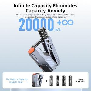 VYVYLABS 20000mAh 22.5W 파워뱅크 고속 무선 충전 휴대용 탈착식 교체 가능 외장 배터리 (아이폰용)