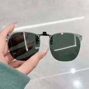 KLASSNUM 남성용 클립 온 선글라스 플립 업 안경 여성용 그라디언트 포토 크로 믹 UV400 Night Vison
