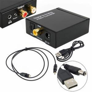 192KHz DAC 광 동축 Toslink SPDIF 디지털- 변환기 RCA L/R 3.5mm 잭 AUX 포트 어댑터