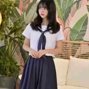 교복몰 러블리리본 네이비 일본여고생 세라복 반팔