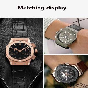 Hublot 빅뱅 시리즈 소 가죽 스트랩 26mm * 19mm 남성용 손목 밴드 도구 용  가죽 블랙 브라운 시계 액세서
