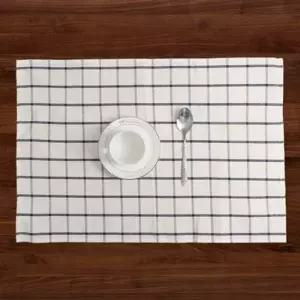 체크 식탁 매트 패브릭 식탁 매트 북유럽 린넨 주방 테이블 모던 체크식탁매트