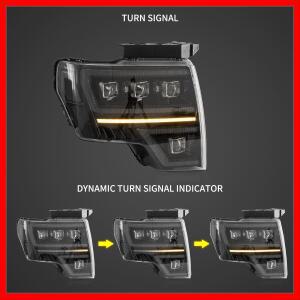 Vland 2009-2014 F150 12세대 블랙 LED 매트릭스 프로젝터 헤드라이트 플러그 앤 플레이 헤드램프 어셈블리
