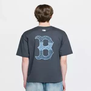 엠엘비 3ATSM0663 43GRD 라운드티셔츠 카라티셔츠 빈티지 데님라이크 모노그램 빅럭스 오버핏 반팔 티셔츠