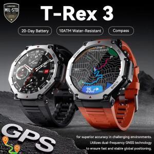 GUAHUVMI T-Rex 3 울트라 듀얼밴드 GPS 스마트워치 48mm AMOLED 디스플레이 50M 방수 6 위성 GNSS 170 스포