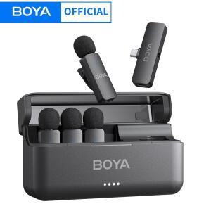 BOYA BY-V4U iPhone Android PC 용 무선 라발리에 옷깃 마이크 YouTube 비디오 녹화 Vlog 라이브 스트리밍