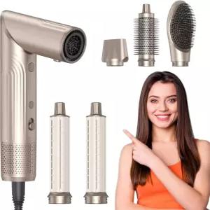5in1 프로페셔널 헤어 드라이어 브러시 110 000 RPM 고속 가 장착된 간편한 자동 랩 컬링기 빠른 건조 및