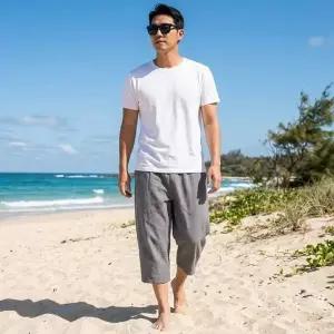 [하프클럽/]쿨링반바지 와이드팬츠 배기 빅사이즈 마바지 남자  여름 7부바