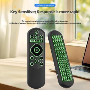 2in 1 무선 RGB 리모컨 음성 에어마우스 2.4G 블루투스 미니키보드 충전형 IR 학습  안드로이드 호환 TV PC