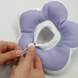 꽃피는 강아지 강아지목 고양이 쿠션 넥카라 퍼플 깔대기 S