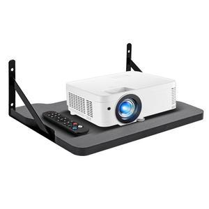 BEARUT 블랙 스몰 미니 프로젝터 선반, 라우터 월 마운트 플로팅 랙 홀더, MDF의 Xbox Series PS5 PS4용 모뎀 케이블 박스