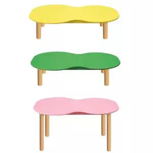유치원 키카 땅콩모양 2인용 만들기책상 둥근모서리 유아탁자 간식 놀이방