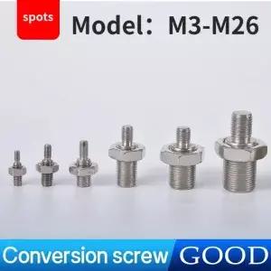 SDA/CQ2B 얇은 실린더 어댑터 나사 내부 스레드 변환 외부 M8/10*1.5 공압