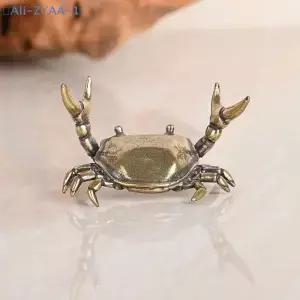 ZYAA11개 5.4*3.1cm 구형 구리 게 장 모양 데스크탑 커버 책상 펜 홀더 공예품
