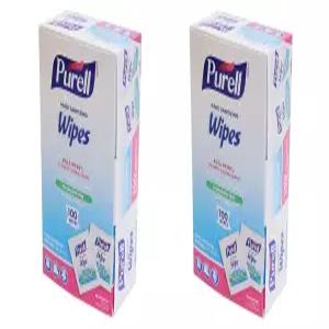 GOJO PURELL 미리 적신 소독용 손 물티슈 5 x 7 100개/박스 - 총 2팩으로 판매됨