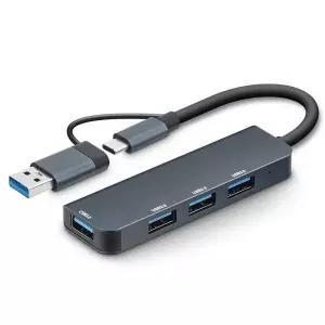 4포트 멀티 허브 USB 3.0 C타입 듀얼 커넥터 노트북 넷북 매북
