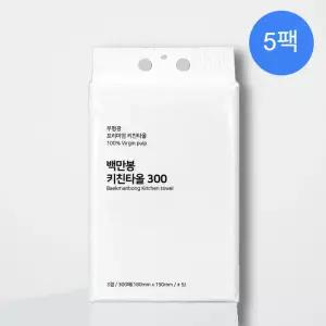백만봉 뽑아쓰는 키친타올 3겹 300매 5팩